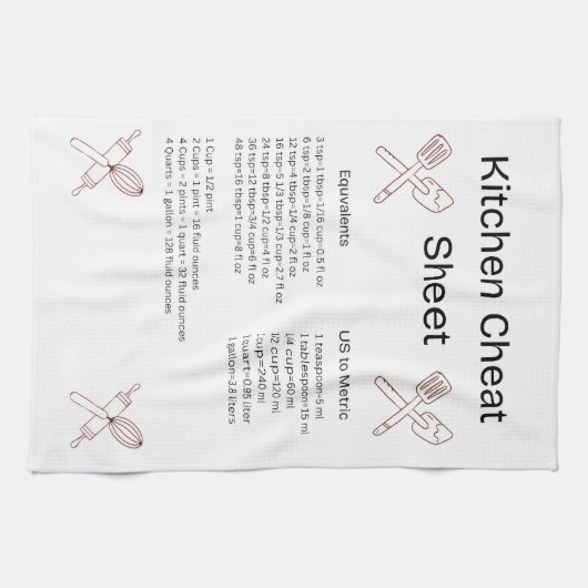 Kitchen Cheat Sheet Towel Geschirrtuch (Horizontal)