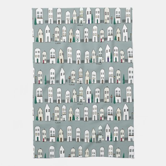 Kitchen Christmas Village Teetuch Geschirrtuch (Vertikal)