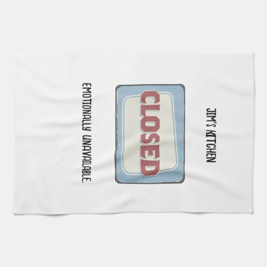 Kitchen Closed Funny Personalisiert Geschirrtuch (Horizontal)