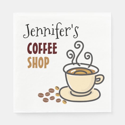 Kitchen Coffee Shop Personalisiert Paper Napkins Serviette (Vorderseite)