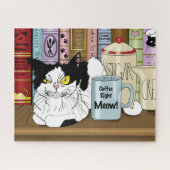 Kitchen Coffee Tuxedo Cat Puzzle (Horizontal)