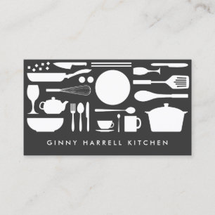 Kitchen Collage on Dark Gray Visitenkarte