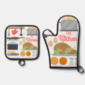 Kitchen Comfort: Filz-Pot-Holder & Oven-Mitt-Gesch Ofenhandschuh & Topflappen-Set (Vorderseite)