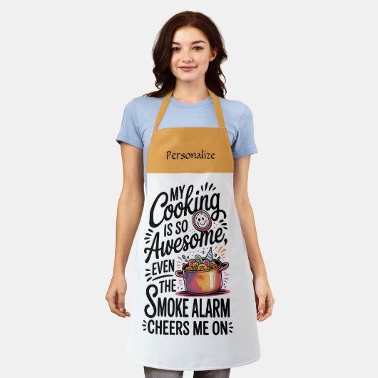 Kitchen Cooking Funny Humor Quote Personalize Schürze (Getragen)