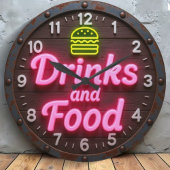 Kitchen decor home bar Drinks and food retro Große Wanduhr