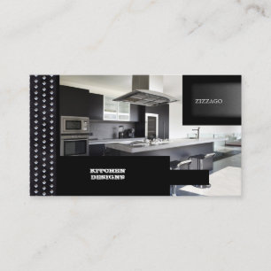 KITCHEN Designs Schwarzes Metall Visitenkarte