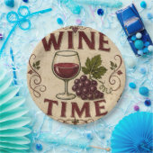 Kitchen Farmhouse Decor Wine Time Pappteller (Party)