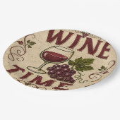 Kitchen Farmhouse Decor Wine Time Pappteller (Schrägansicht)