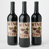 Kitchen Farmhouse Decor Wine Time  Weinetikett (Flaschen)