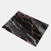 Kitchen Floor Mat - Black Rose Gold Imitats Glittt Fußmatte (Schrägansicht)