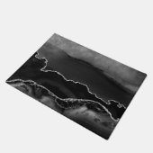 Kitchen Floor Mat - Black Silver Imitats Glittter Fußmatte (Schrägansicht)