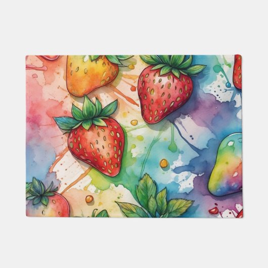 Kitchen Floor Mat Strawberry Erdbeeren Fußmatte (Vorderseite)