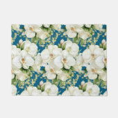 Kitchen Floor Mat - White Orchids Ocean Blue Fußmatte (Vorderseite)