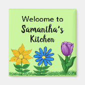 Kitchen Floral Garden Personalisierte Namensmagnet Magnet (Vorne)