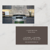 Kitchen Foto Business Card Taupe Visitenkarte (Vorne/Hinten)
