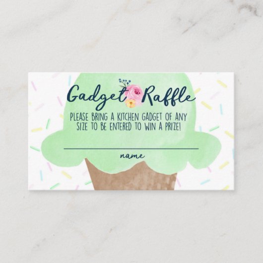 Kitchen Gadget Raffle Brautparty Beilagen Karten (Vorderseite)
