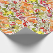 Kitchen Garden Harvest Watercolor Fruit & Veggie Geschenkpapier (Ecke)