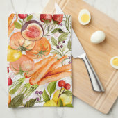 Kitchen Garden Harvest Watercolor Fruit & Veggie Geschirrtuch (Viertel Falte)