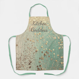 Kitchen Goddess Gold Stars auf Sea Green Schürze