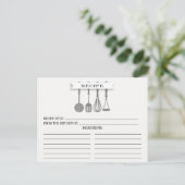 Kitchen Gray Utensils Brautparty Recipe Cards Postkarte (Stehend Vorderseite)