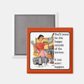 Kitchen Happy Funny Magnet Spaß (Vorderseite/Rückseite)
