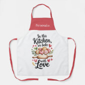 Kitchen Heartfelt Bake With Love Quote Personalize Schürze (Vorderseite)