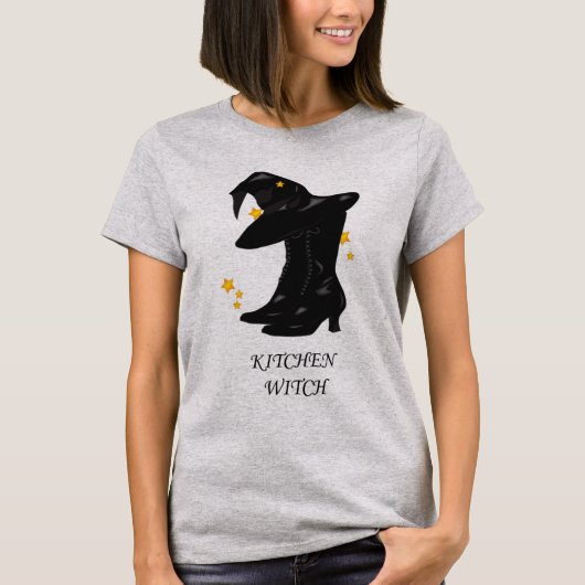 Kitchen Hexe Halloween Basic Gray Shirt (Vorderseite)