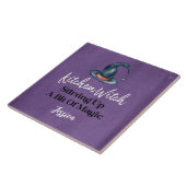 Kitchen Hexe Lila Mit Monogramm Halloween Fliese (Seite)