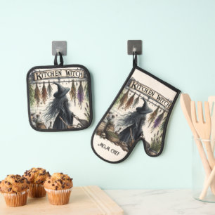 Kitchen Hexenkreditversicherung Mama Oma Ehefrau C Ofenhandschuh & Topflappen-Set
