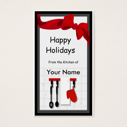 Kitchen Koch Happy Holidays Geschenk Tag (Vorderseite)