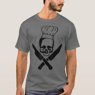 Kitchen Koch Skeleton Skull mit Koch Hut und Kn T-Shirt