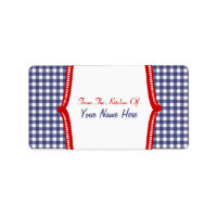 Kitchen-Label - "From the Kitchen Of" Blue Gingham