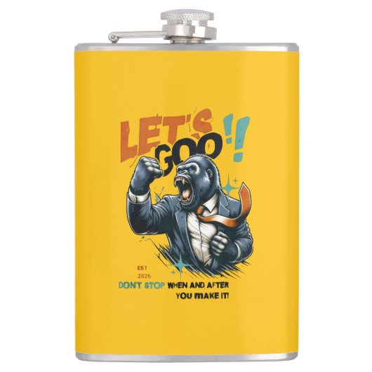 KITCHEN LET'S GOO LESSONS LEARN VINYL WRAP FLASK  FLACHMANN (Vorderseite)