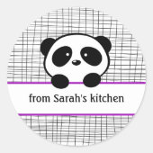 Kitchen Lila Black Panda Canning Stickers (Vorderseite)