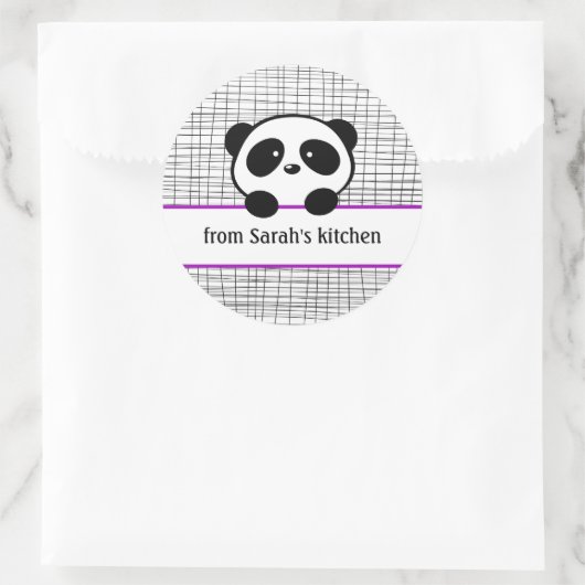 Kitchen Lila Black Panda Canning Stickers (Tasche)