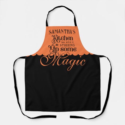 Kitchen Magic Funny Witchy Gothic Halloween-Gesche Schürze (Vorderseite)