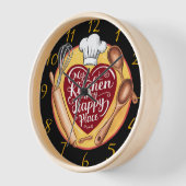 Kitchen Magic: Mein Happy Place Heart Sign Uhr (Winkel)