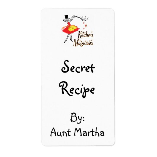 Kitchen Magician Custom Retro Rezept Labels (Vorne)