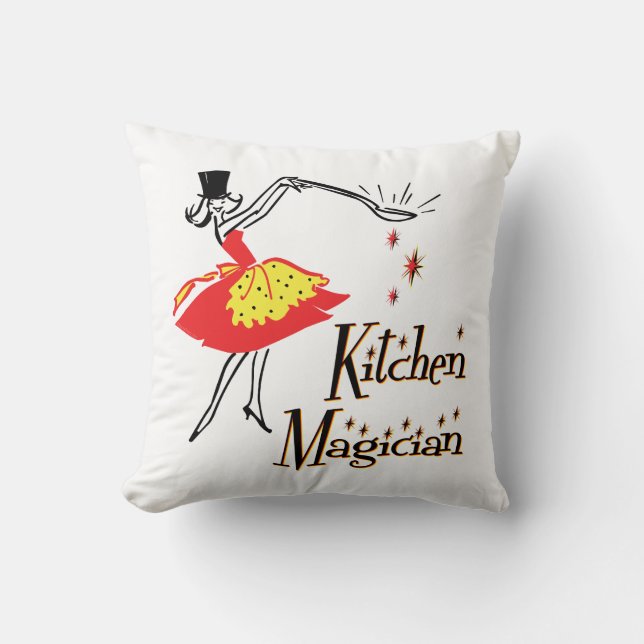 Kitchen Magician Retro Kochkunst Kissen (Vorderseite)