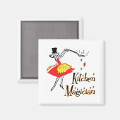 Kitchen Magician Retro Kochkunst Magnet (Vorderseite/Rückseite)