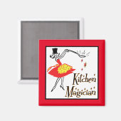 Kitchen Magician Retro Kochkunst Magnet (Vorderseite/Rückseite)