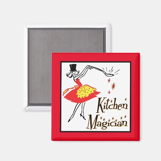 Kitchen Magician Retro Kochkunst Magnet (Vorderseite/Rückseite)