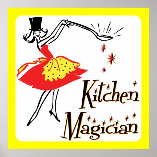 Kitchen Magician Retro Kochkunst Poster (Vorne)