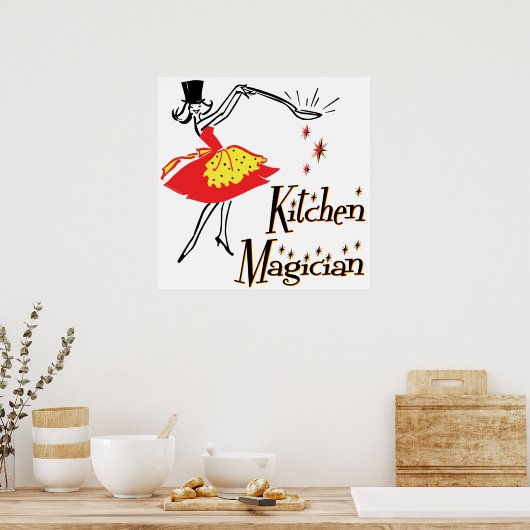 Kitchen Magician Retro Kochkunst Poster (Küche)