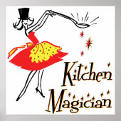 Kitchen Magician Retro Kochkunst Poster (Vorne)