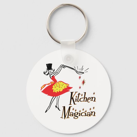 Kitchen Magician Retro Kochkunst Schlüsselanhänger (Vorderseite)