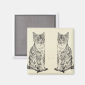 Kitchen Magnet Twin Cats (Vorderseite/Rückseite)