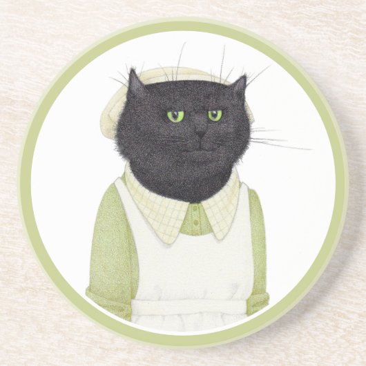 KITCHEN MAID CAT Round Sandstone Untersetzer (Vorne)