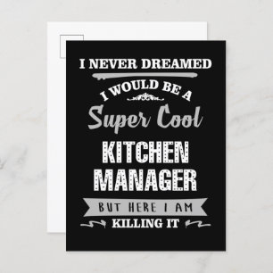 Kitchen Manager Super Cool Killing it Postkarte