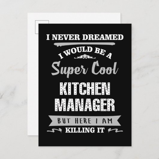 Kitchen Manager Super Cool Killing it Postkarte (Vorne/Hinten)